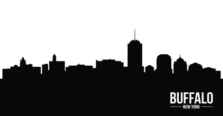 Fototapeta premium Buffalo new york city skyline silhouette