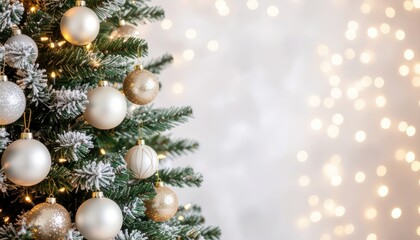 Christmas tree decorations holiday celebration festive atmosphere indoor setting close-up view winter wonderland concept for a memorable celebratory experience