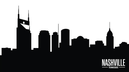 Nashville tennessee skyline silhouette black and white © AFAZ