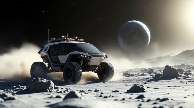 Mars rover expedition, Robust vehicle explores fiery crater landscape