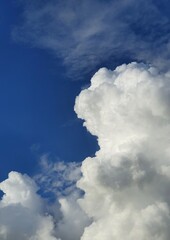 Bright White Cloud Formation in Blue Sky