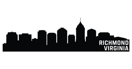 Naklejka premium Richmond virginia skyline silhouette black and white