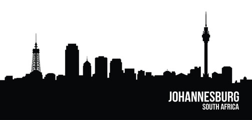 Naklejka premium Johannesburg south africa city skyline silhouette