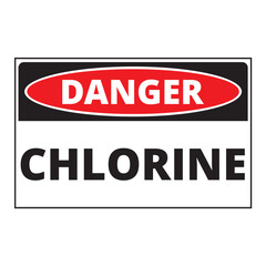 Danger chlorine sign isolated on a white background