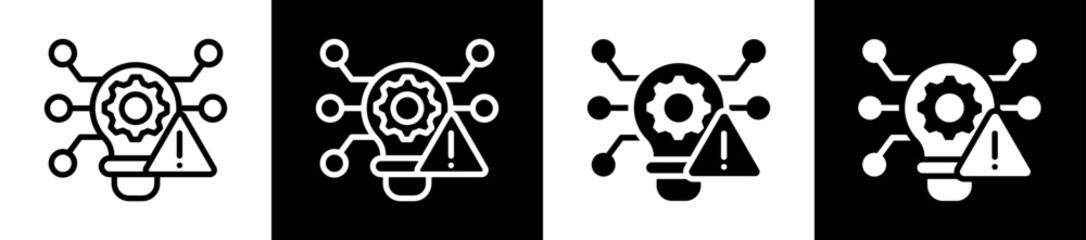 Disruptive Technologies Icon Set In Black And White Filled Style Collection