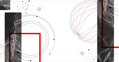 Obraz premium Abstract art background. Modern science or technology art elements. Wireframe surface illustration.