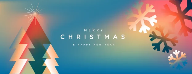 Selbstklebende Fototapeten Marienkäfer Merry Christmas and Happy New Year. Vector illustration for website banner, social media banner, greeting card, posters, covers, business and marketing material.  © PureSolution