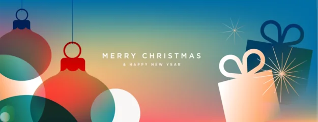 Selbstklebende Fototapeten Marienkäfer Merry Christmas and Happy New Year. Vector illustration for website banner, social media banner, greeting card, posters, covers, business and marketing material.  © PureSolution