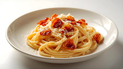 spaghetti with tomato sauce and basil