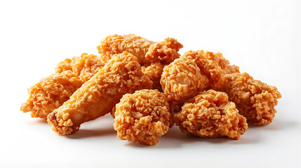 fried chicken wings isolated on white background