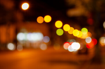 Abstract blured lights of night city