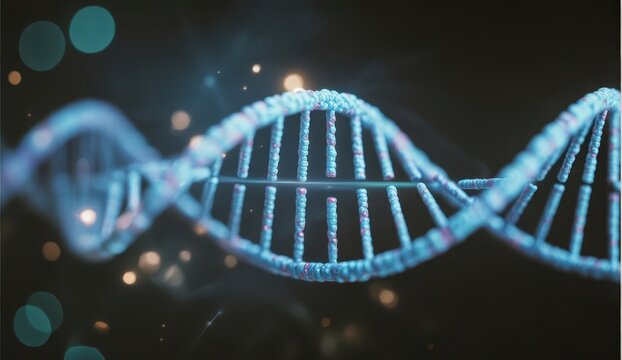 Dna strand helix structure genetic molecule biology science medical research 3d render illustration