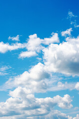 White clouds in blue sky.