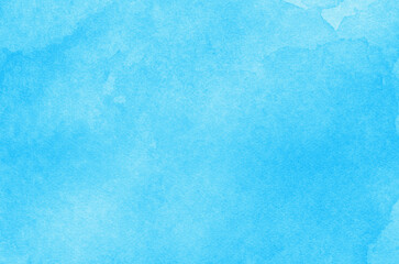 Hand painted blue watercolor background.