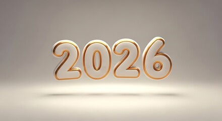 Stylish 2026 Numerical Celebration Spirit with Modern 3D Text Design for Future and Innovation Themes