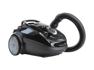 Black vacuum cleaner isolated on transparent or white background, png