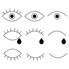 Eye icon. Black Eye icon on white background. Vector illustration EPS 10