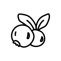 Berries isolated on a white background. Vector hand-drawn illustration in doodle style. Perfect for decorations, logo, autumn and forest themes, various designs.