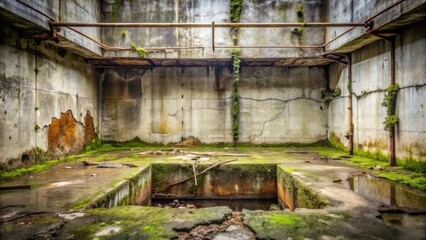 Naklejka premium Overgrown Ruins of a Forgotten Structure Awe-Inspiring Decay and the Resilience of Nature