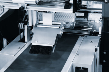 Conveyor Belt Food. Factory for the production of food. Production line with packaging. Food...