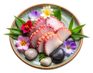 Zen Japanese Table Setting – Octopus Sashimi with Minimalist Seasonal Decor