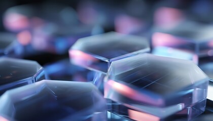 Abstract close up of crystal hexagonal molecular structure background