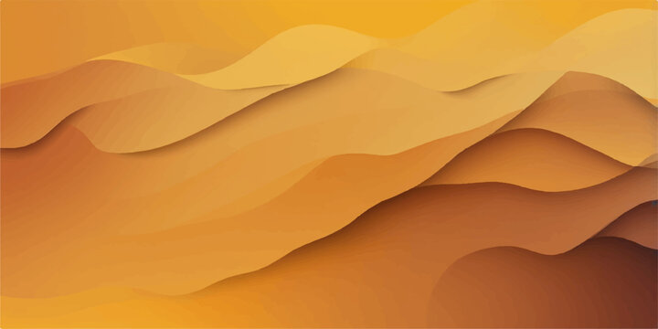 Abstract vector design featuring orange and yellow wavy lines resembling sunlit desert sand dunes
