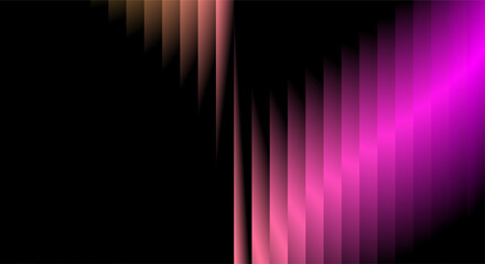 Abstract vertical streaks of pink and purple light on black background