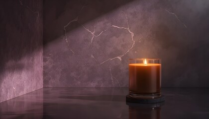 Warm Candle Flame in Glass Holder Isolated on White Background – Cozy Light, Home Ambience, Minimalist Decor, Romantic Glow, Relaxation Vibes, Festive Atmosphere, and Soft Lighting for Mood Setting