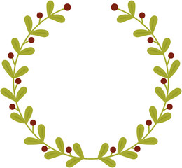 Fototapeta premium Christmas wreath with holy berries 