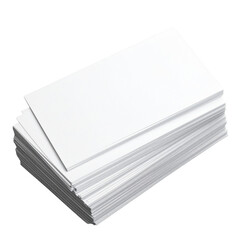 Stack of blank white business cards fanned out for a mockup. Isolated on transparent background