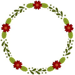 Christmas wreath  with holy  berries 
