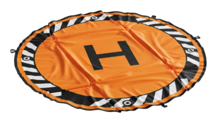 Helipad safety equipment for air transport urban environment isolated on transparent background