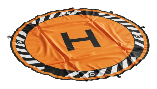 Helipad safety equipment for air transport urban environment isolated on transparent background