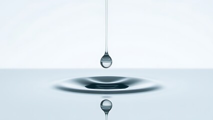 globule. A liquid mercury droplet sliding down a smooth glass surface, leaving a mirrored trail. STEM education sheets, lab safety posters, designed for biotech research communications.