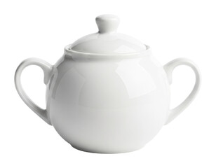 Elegant white teapot in a cozy kitchen home lifestyle isolated on transparent background