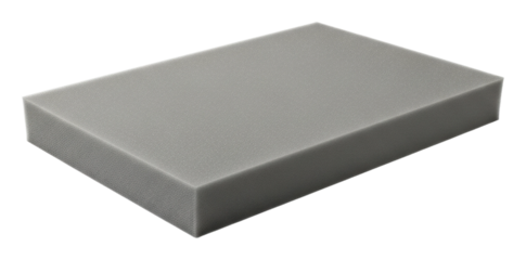 Purchase a comfortable grey foam mattress home product top view isolated on transparent background