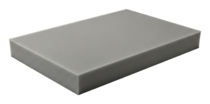 Purchase a comfortable grey foam mattress home product top view isolated on transparent background