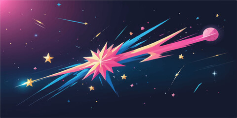 Bright color vector firework explosion illustration in the dark night sky for holiday celebration design
