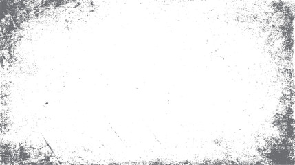 Grey distressed grunge texture overlay with scattered dust particles and rough edges on a white background