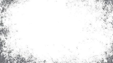 Obraz premium Grey speckled grunge texture overlay with distressed edges and scattered particles on a white background