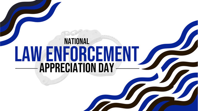 Modern National Law Enforcement Appreciation Day banner template on white background, ideal for honoring police and public service - Powered by Adobe