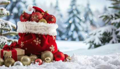 Festive christmas celebration winter wonderland decorative image snowy landscape close-up view joyful spirit of the holiday season