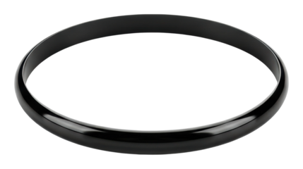 Elegant black bangle jewelry showcase product isolated on transparent background