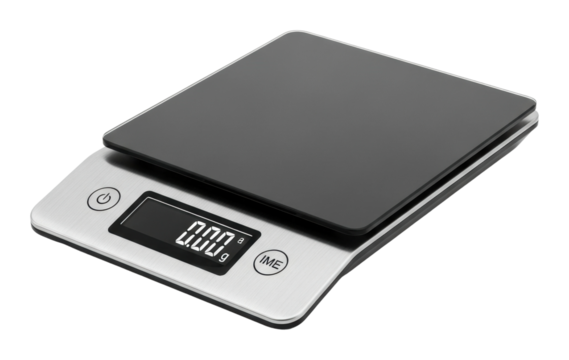 Weighing ingredients precisely kitchen product isolated on transparent background