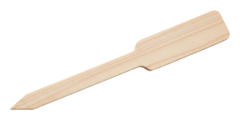 Planting seedlings with wooden labels in a garden isolated on transparent background