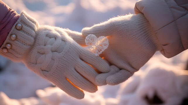 Close-up of two people holding a heart shape together.