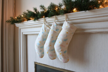 person joyfully interacts with majestic deer adorned with christmas decorations surrounded by twinkling lights and