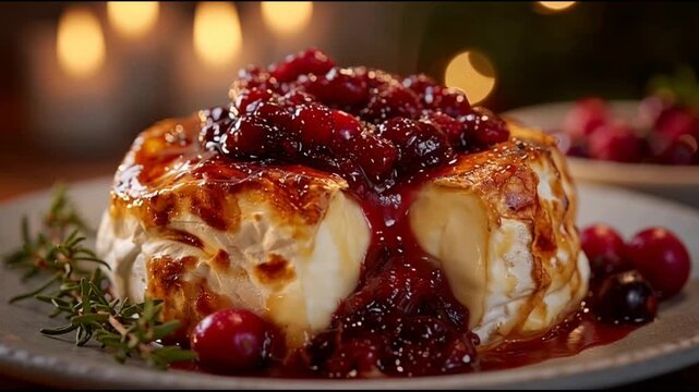 Baked Brie Cheese With Cranberry Sauce Cozy