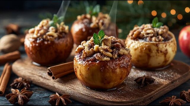 Baked Apples Filled With Cinnamon And Nuts